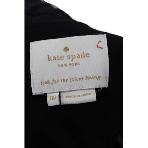 Kate Spade New York Womens Sleeveless A Line Dress Black Grey Cotton Size 00 - Picture 6 of 6